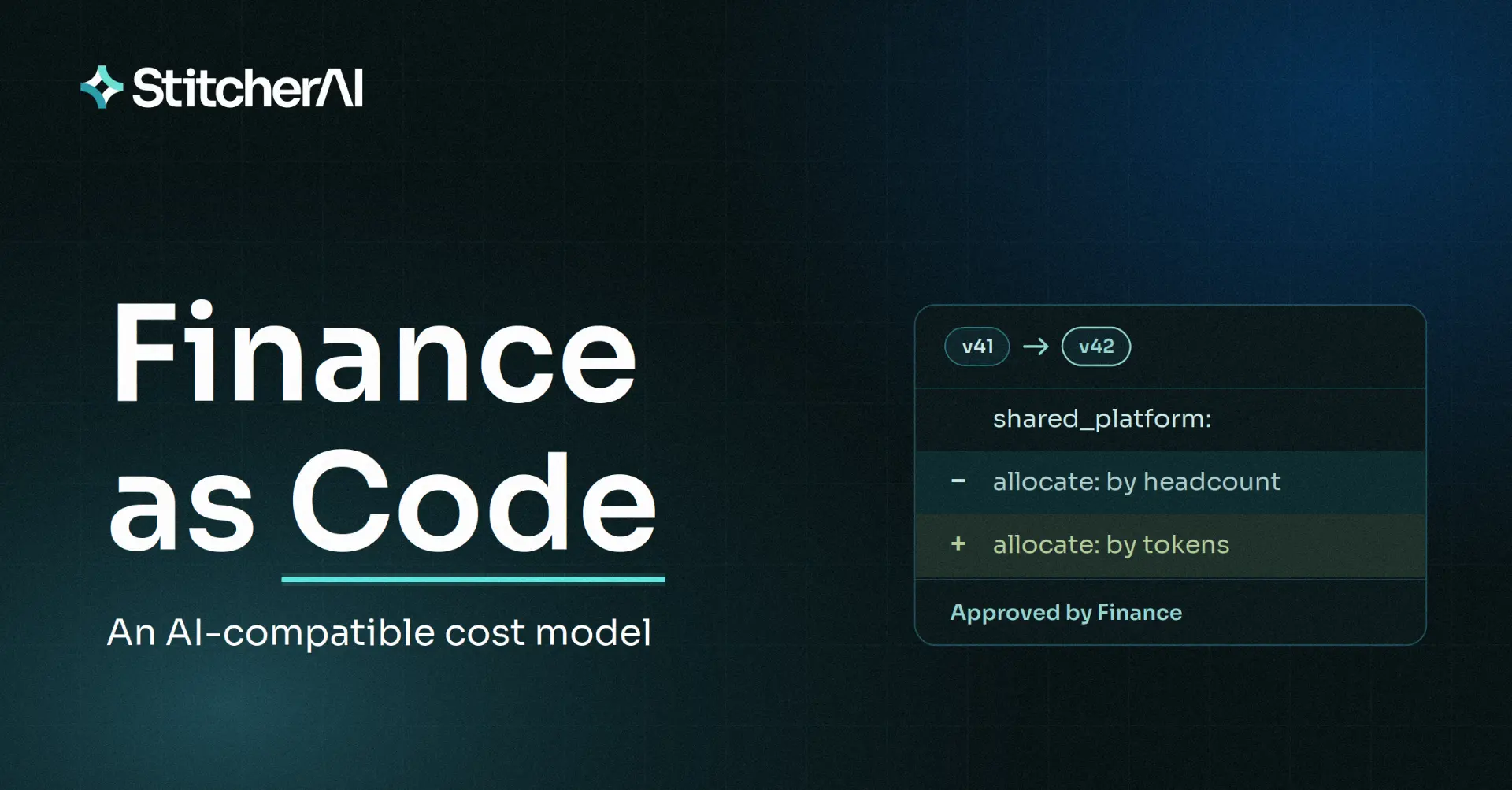 Finance as Code: An AI-Compatible Cost Model
